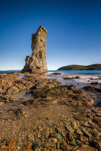 Genueńczycy Tour de Santa Maria na Cap Corse na Korsyce — Zdjęcie stockowe