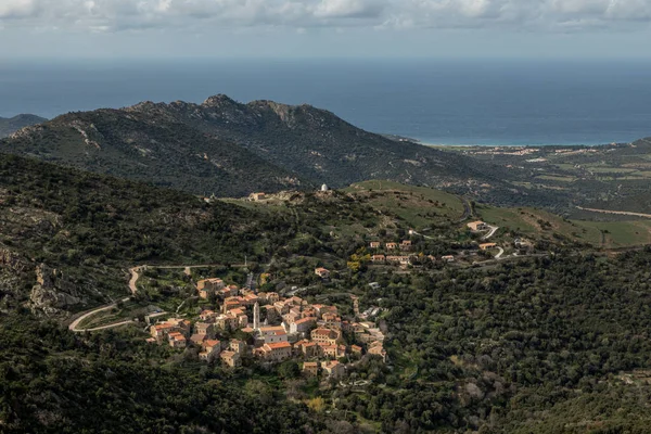 Aldeia da Palasca em Balagne região da Córsega — Fotografia de Stock