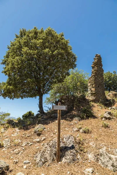 Ερειπωμένο ερείπια στο εγκαταλελειμμένο χωριό της υπόθεσης Nove στην Κορσική — Φωτογραφία Αρχείου