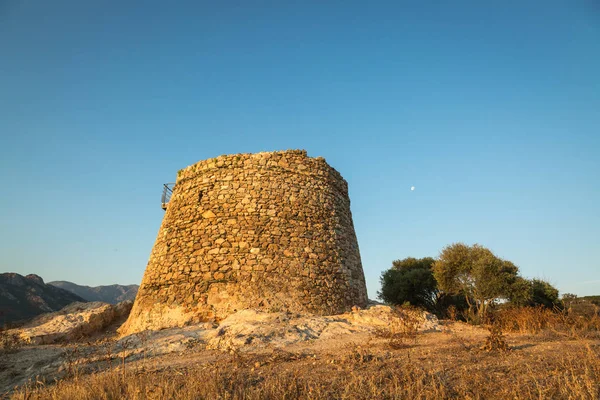 Torre genovese a Lozari nella regione della Balagna in Corsica — Foto Stock