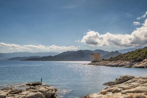 Genueńskiej wieży o Mortella w pobliżu St Florent na Korsyce — Zdjęcie stockowe