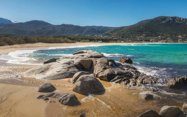 Rocks at Algajola beach in Balagne region of Corsica — Stock Photo, Image