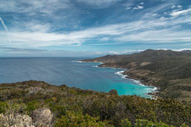 Çöl sahil des Agriates Corsica'deki / daki