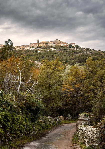 Antiga aldeia montanhosa de Speloncato na Córsega — Fotografia de Stock