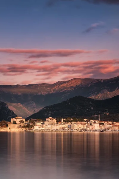 Sol nocturno en St Florent en Córcega — Foto de Stock