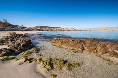 L'Ile Rousse beach and town in Corsica