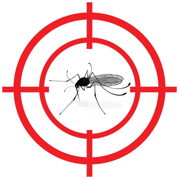 Signalizace, komáři, komár cíl gnat mira signál vektor. Ideální pro informační a institucionální hygienu a související péče. — Stockový vektor