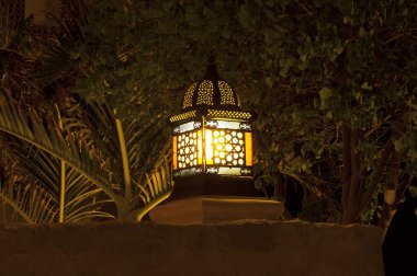 Romantik renk oryantal fener fotoğraf gece