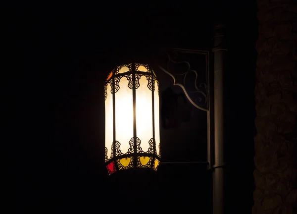 Romantic color oriental lantern photo at night — Stock Photo, Image