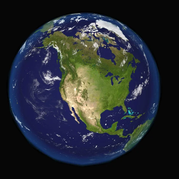 Nordamerika från rymden 3d illustration — Stockfoto