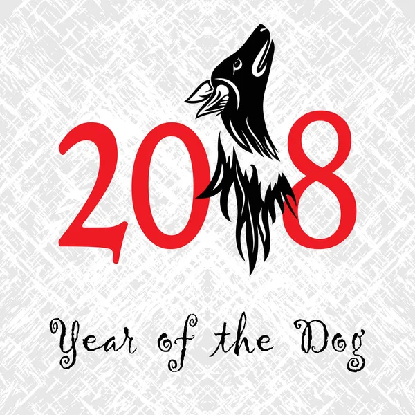 Cachorro animal tatuaje de Año Nuevo Chino del perro grunge vector archivo organizado en capas para facilitar la edición . — Vector de stock