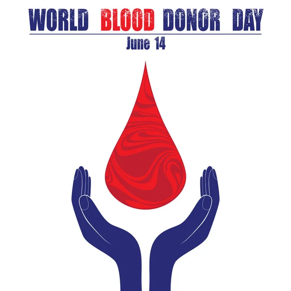 Donate blood concept with abstract blood drop for World blood donor day June 14 vector illustration — Stock Vector