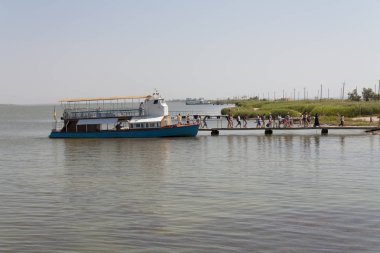 Sergeevka Dinyester liman Karadeniz ve gemiyi Odessa bölge fotoğraf, Ukrayna, 20 Haziran 2017