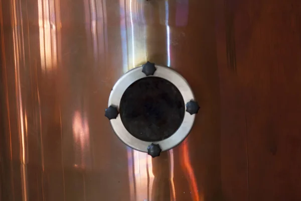 Porthole janela redonda no fundo de metal foto — Fotografia de Stock