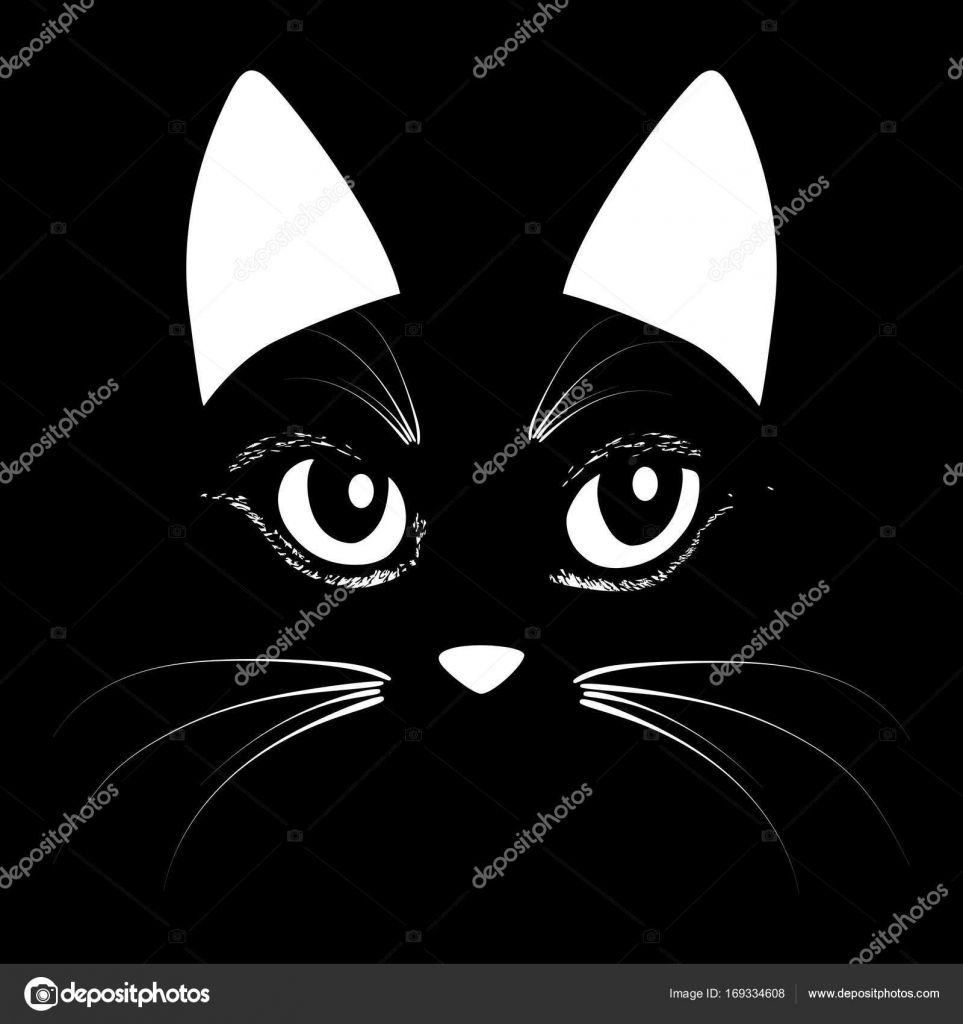 Testa di gatto vettoriale illustrazione animale per t shirt schizzo disegno tatuaggio — Vettoriale