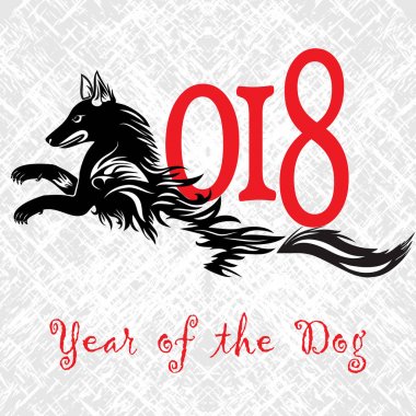 Yavru hayvan dövme, Çin yeni yılı köpek grunge vektör dosyası kolay düzenleme için katmanlar halinde organize.