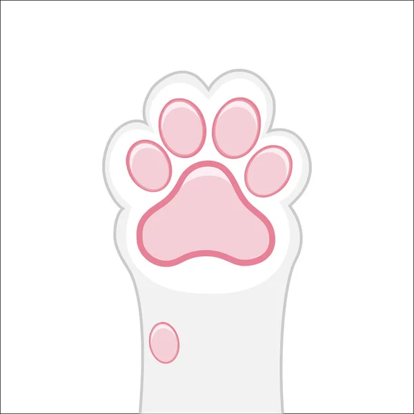 Gatto zampa sfondo, gattino disegno piatto, stampe, cartone animato, carino gatto piede carta da parati vettoriale illustrazione — Vettoriale Stock