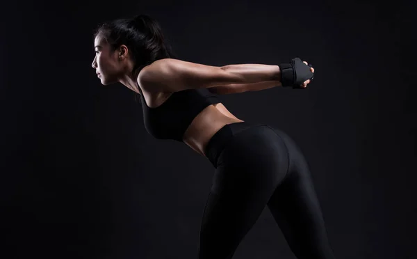 Fitness woman doing stretching workout — Stock Photo, Image