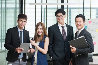 iş ofis, ekip çalışması kavramı gülümseyen.