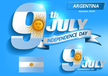 9 Temmuz Arjantin bağımsızlık günü vektörü belirlendi