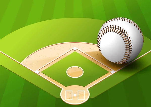 Baseball Campo Baseball Green Space Illustrazione Vettoriale Eps10 — Vettoriale Stock