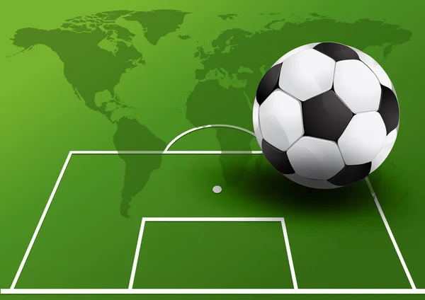 Μπάλα Ποδοσφαίρου Στο Γήπεδο Ποδοσφαίρου Διανυσματική Απεικόνιση Eps10 — Διανυσματικό Αρχείο