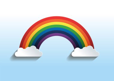 Bulutlu Gökkuşağı. Vektör illüstrasyonu, vektör illüstrasyonu, Eps10.