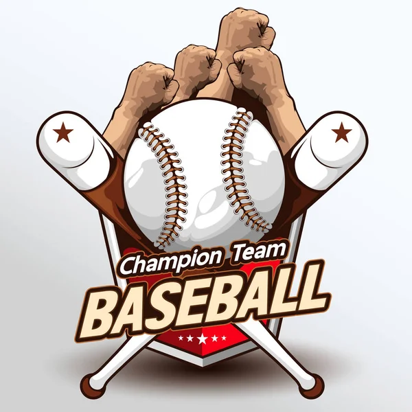 Logotipo Beisebol Desenhado Mão Imagem Desenho Ilustração Vetorial Eps10 — Vetor de Stock