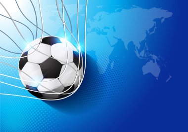 Soccer in goal, vector illustration, EPS10.