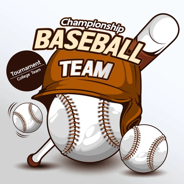 Baseball Logo Handgezeichnet Zeichnung Bild Vektorillustration Eps10 — Stockvektor