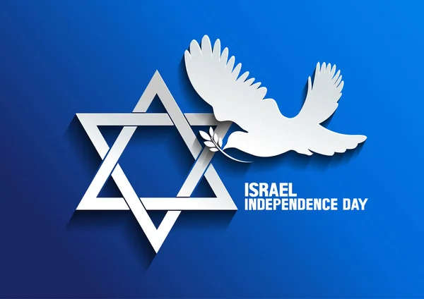 Israel Independence Day Dove Peace Vector Illustration Eps10 — 图库矢量图片