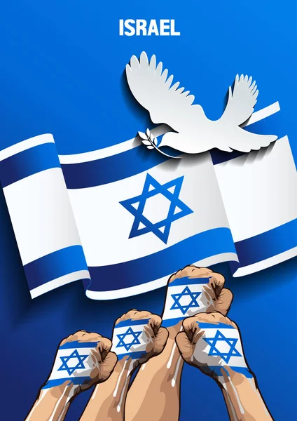 Dia Independência Israel Cartaz Vertical Dia Liberdade Ilustração Vetorial Eps10 —  Vetores de Stock