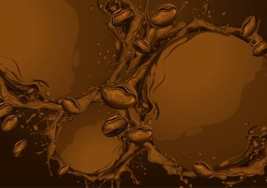 Wave Circle  of Coffee backgroun, vector illustration EPS10.