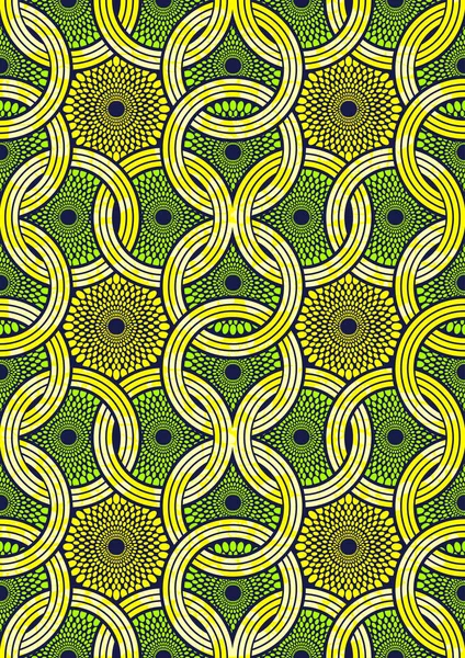 Moda Africana Ornamento Padrão Sem Costura Cores Vibrantes Arte Imagem — Vetor de Stock