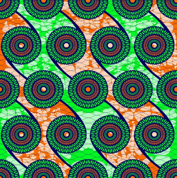 Ornamento Patrón Sin Costuras Moda Africana Colores Vibrantes Arte Imagen — Vector de stock