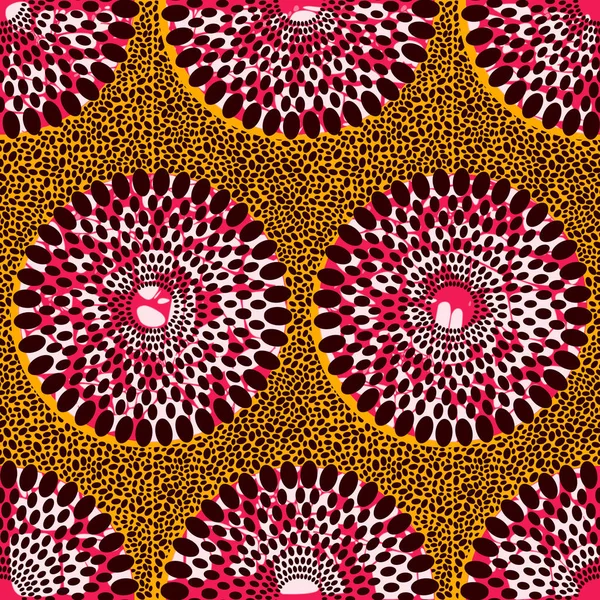 African Fashion Seamless Pattern Ornament Vibrant Colours Picture Art Abstract — Stock Vector