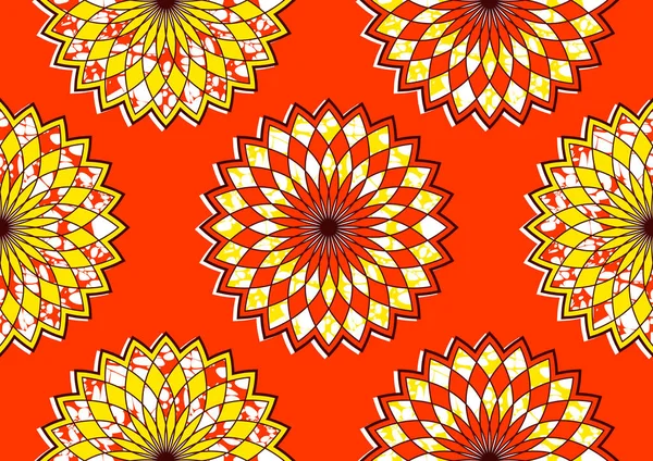 African Fashion Seamless Pattern Ornament Vibrant Colours Picture Art Abstract — 스톡 벡터