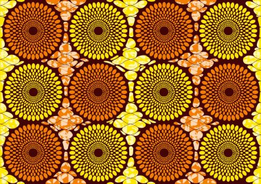 Afrika modası canlı renklerle kusursuz desen süslemesi, resim sanatı ve kumaş baskısı, atkı, şal, halı, fular, mendil, vektör illüstrasyon dosyası Eps10. 