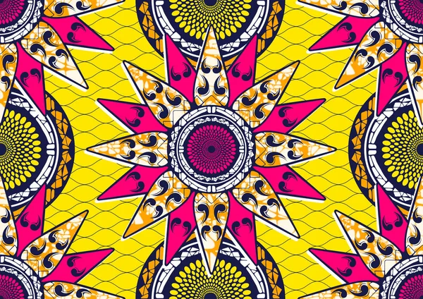 Ornamento Patrón Sin Costuras Moda Africana Colores Vibrantes Arte Imagen — Archivo Imágenes Vectoriales