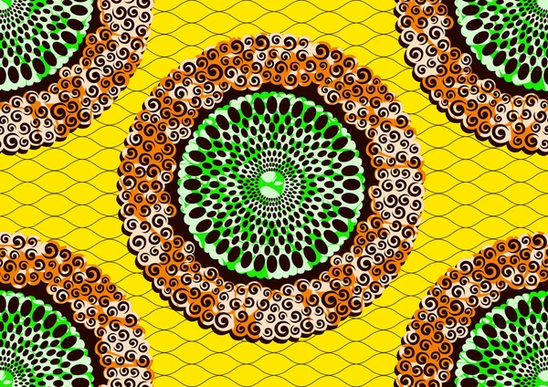 Afrika Modası Canlı Renklerle Kusursuz Desen Süslemesi Resim Sanatı Kumaş — Stok Vektör
