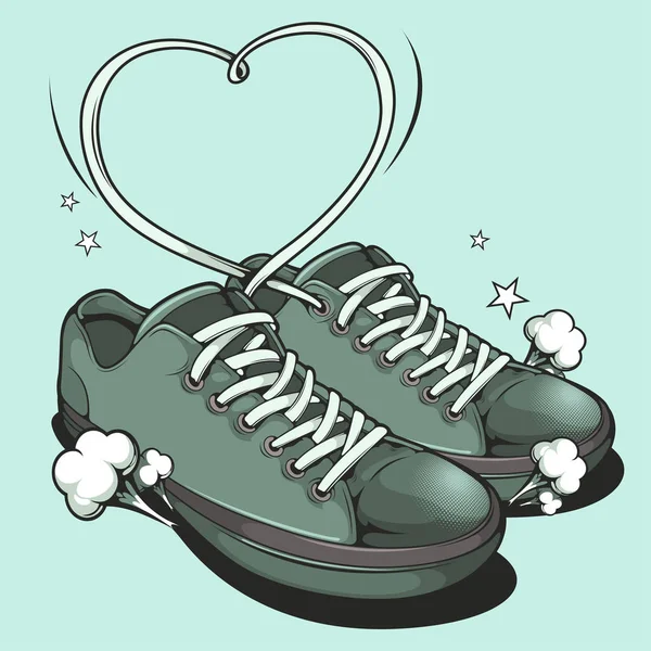 Zapatillas Deporte Dibujadas Mano Ilustración Vectorial Gráfica — Archivo Imágenes Vectoriales