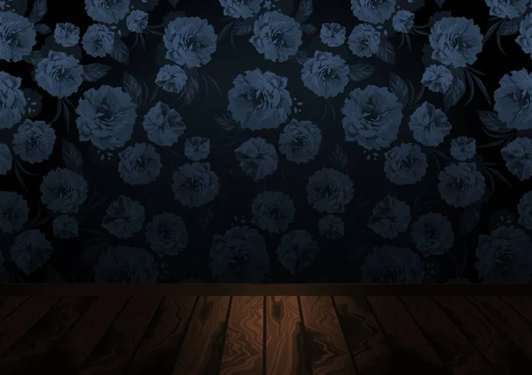Перспектива Підлоги Квітковий Фон Векторні Ілюстрації — стоковий вектор