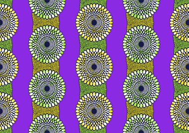 Afrika modası canlı renklerle kusursuz desen süslemesi, resim sanatı ve kumaş baskısı, atkı, şal, halı, fular, mendil, vektör illüstrasyon dosyası Eps10. 