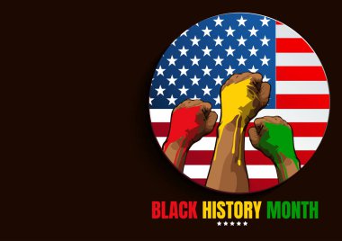 Black History Month, Template Background, Vector Illustration.