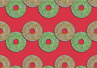 Tekstil modası, Afrika baskı kumaşı, soyut dikişsiz desen, vektör illüstrasyon dosyası.