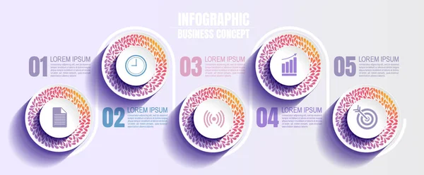 Infographic Business Data Process Chart Design Template Presentation Abstract Timeline — Stock Vector