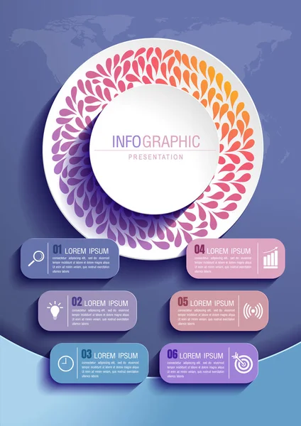 Infografik Geschäftsdaten Vorlage Für Die Gestaltung Von Prozessdiagrammen Zur Präsentation — Stockvektor