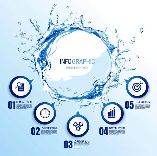 Infografik Geschäftsdaten Vorlage Für Die Gestaltung Von Prozessdiagrammen Zur Präsentation — Stockvektor