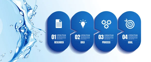 Infographic Business Data Process Chart Design Template Presentation Abstract Timeline — 스톡 벡터