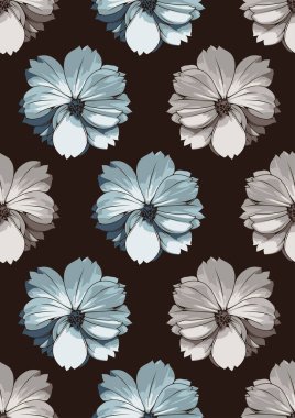 soyut dikişsiz desen, çiçek tekstil moda arkaplanı, vektör illüstrasyon dosyası.